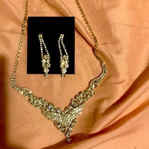 Silver necklace with matching earrings